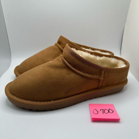 CUSHIONAIRE Women's Faux Shearling Genuine Suede cozy mule slippers +Memory Foam - Picture 3 of 7